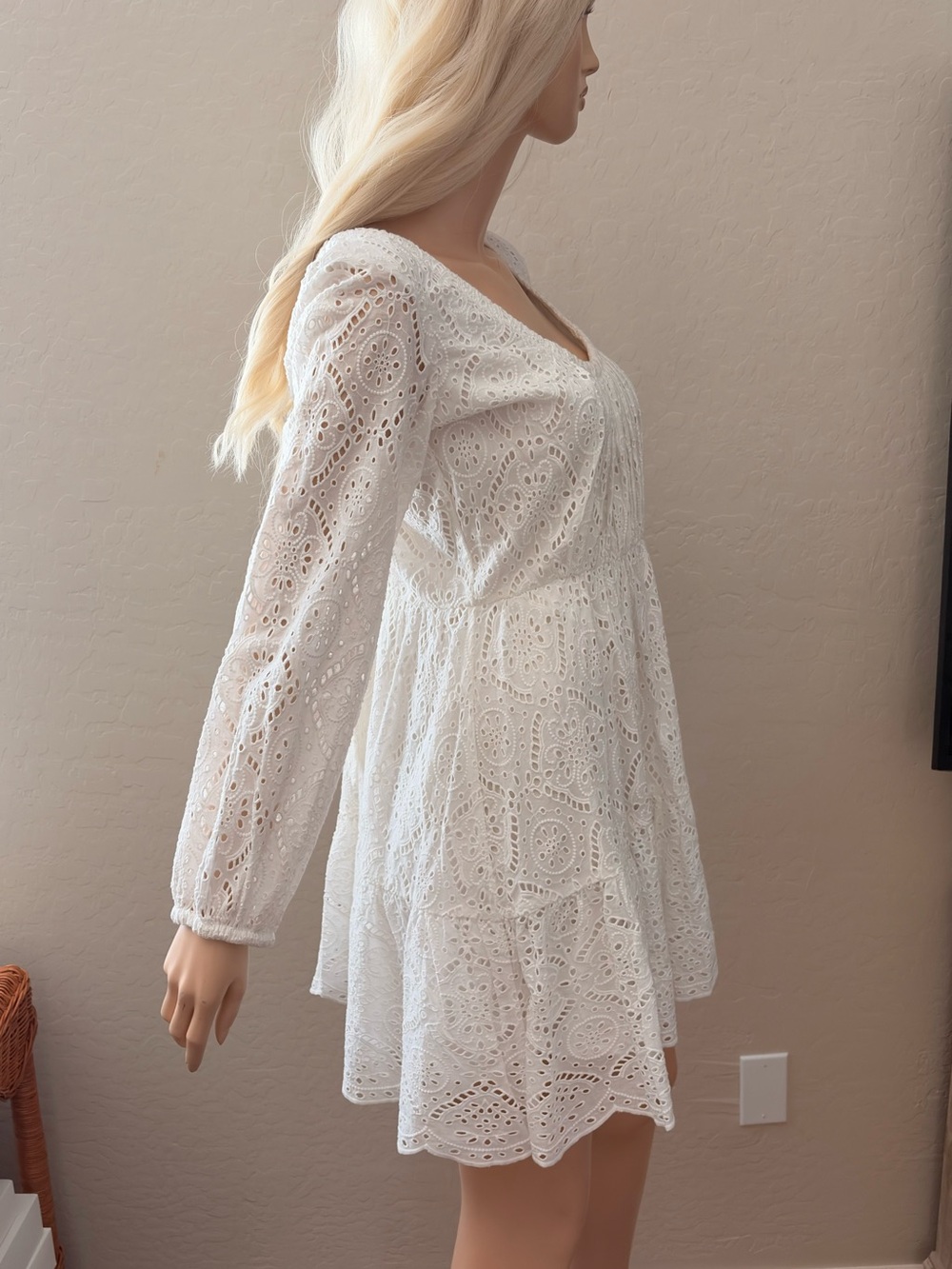 Veronica Beard Calibra Broderie Anglaise Cotton Mini Dress White Sz 2 - Picture 5 of 17